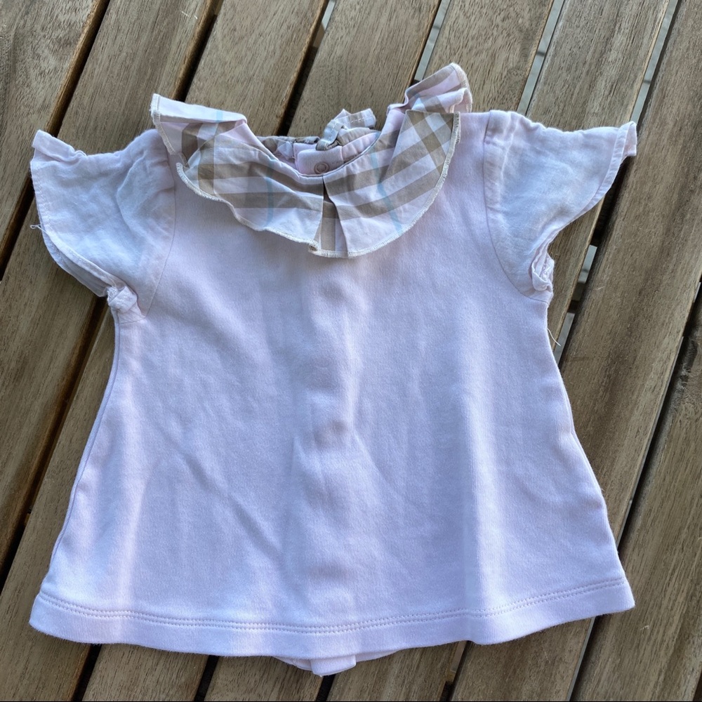Shirt top 3 / 6 months Burberry short sleeves pink